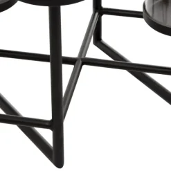 Candle Holders-Kirkland's Home Metal Multi Level Candelabra Runner Black