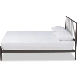 Beds & Headboards-Kirkland's Home Metal Open Headboard Full Platform Bed Black