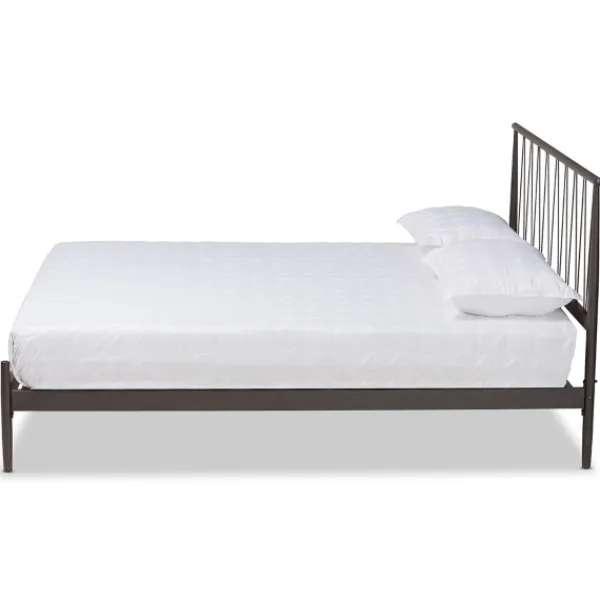 Beds & Headboards-Kirkland's Home Metal Open Headboard Full Platform Bed Black