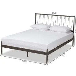 Beds & Headboards-Kirkland's Home Metal Open Headboard Full Platform Bed Black