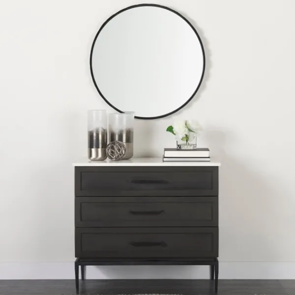 Decorative Mirrors-Kirkland's Home Metal Scallop Edge Adelaide Wall Mirror Black