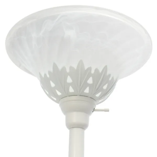 Floor Lamps-Kirkland's Home Metal 3-Scallop Glass Floor Lamp White