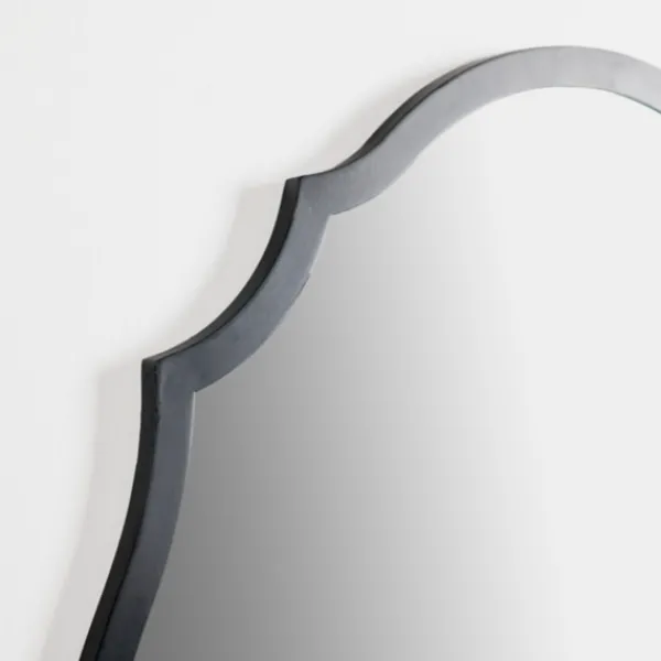 Framed Mirrors-Kirkland's Home Metal Scalloped Edge Mirror Black