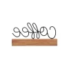 Statues & Figurines-Kirkland's Home Metal Script Coffee Wood Block Tan/Black