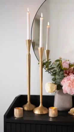 Candle Holders-Kirkland's Home Metal Taper Candle Holder, 21 In. Gold