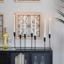 Candle Holders-Kirkland's Home Metal Taper Candle Holder Runner Black