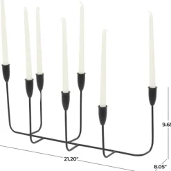 Candle Holders-Kirkland's Home Metal Taper Candle Holder Runner Black