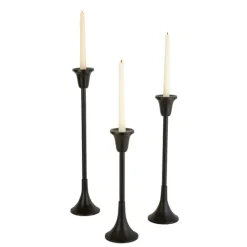 Candle Holders-Kirkland's Home Metal Taper Candle Holders, Set Of 3 Black