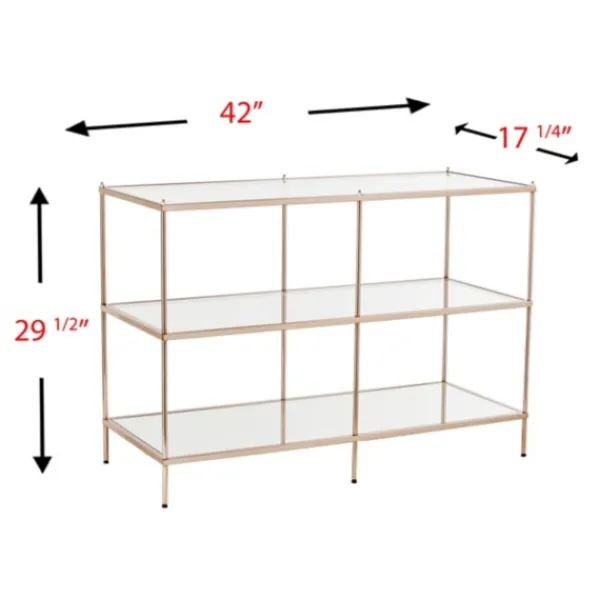 Console Tables-Kirkland's Home Metal 3-Tier Mirrored Console Table Gold