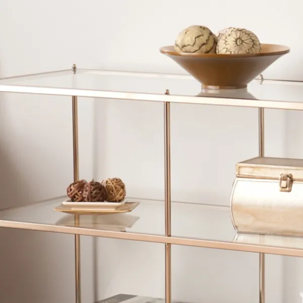 Console Tables-Kirkland's Home Metal 3-Tier Mirrored Console Table Gold
