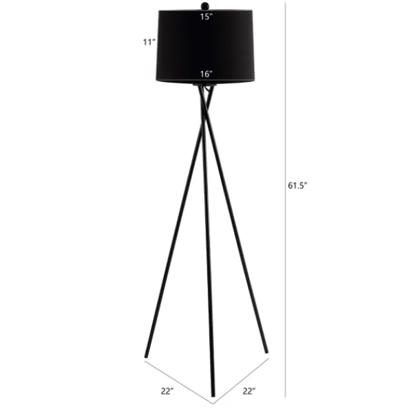 Floor Lamps-Kirkland's Home Metal Tripod Twist Floor Lamp Black