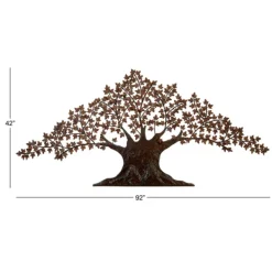 Wall Plaques-Kirkland's Home Metal Trunk With Leaves Wall Plaque Brown