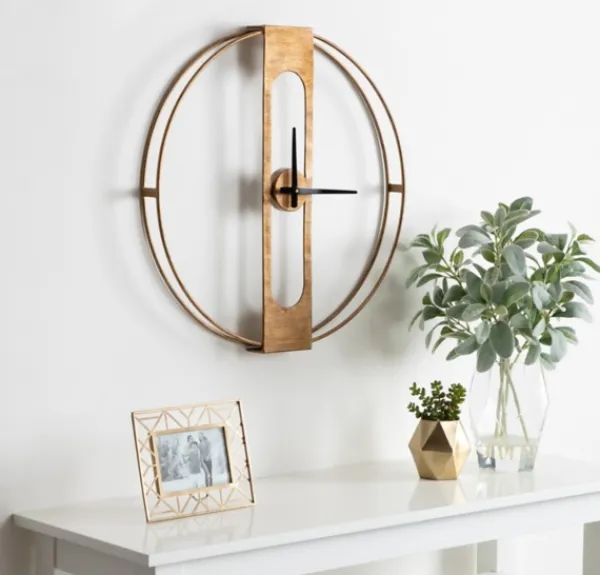 Clocks-Kirkland's Home Metal Urgo Wall Clock Gold
