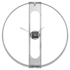 Clocks-Kirkland's Home Metal Urgo Wall Clock Silver
