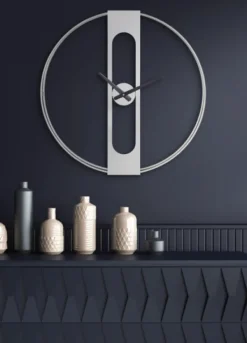 Clocks-Kirkland's Home Metal Urgo Wall Clock Silver