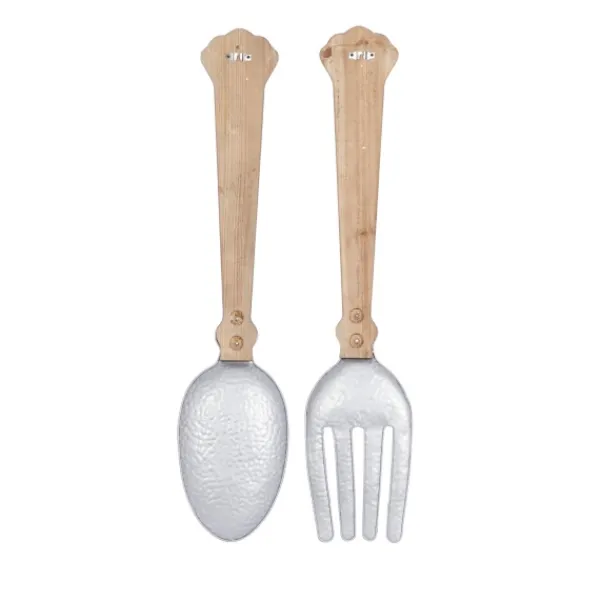 Wall Plaques-Kirkland's Home Metal Utensils Wall Plaques, Set Of 2 Brown