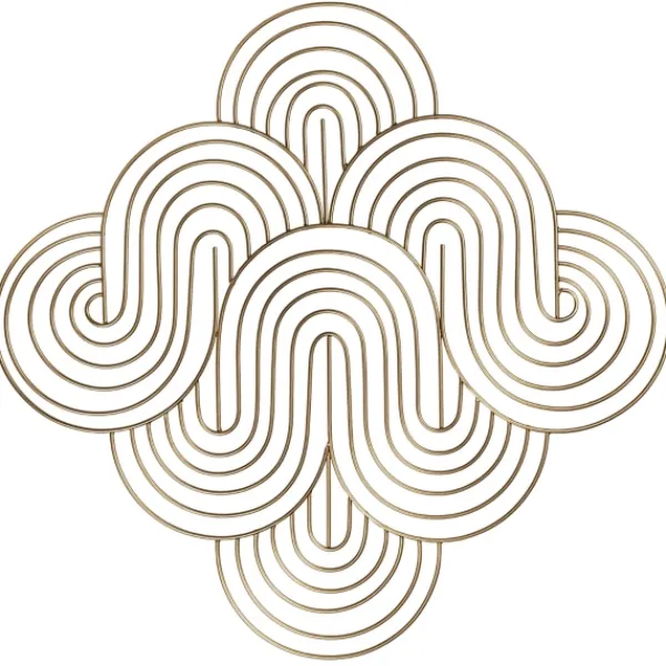 Wall Plaques-Kirkland's Home Metal Waves Wall Plaque Gold