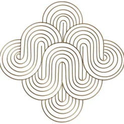 Wall Plaques-Kirkland's Home Metal Waves Wall Plaque Gold