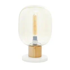 Table Lamps-Kirkland's Home Metal White Marble Mushroom Shade Table Lamp Gold