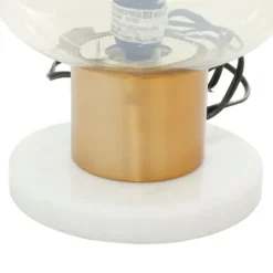 Table Lamps-Kirkland's Home Metal White Marble Mushroom Shade Table Lamp Gold