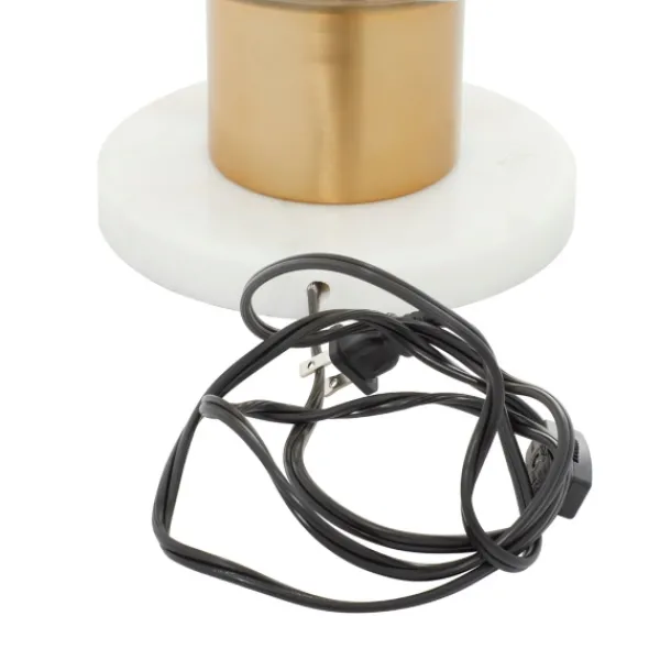 Table Lamps-Kirkland's Home Metal White Marble Mushroom Shade Table Lamp Gold
