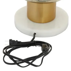Table Lamps-Kirkland's Home Metal White Marble Mushroom Shade Table Lamp Gold