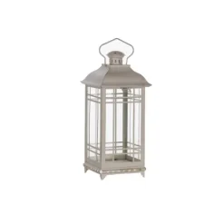 Lanterns-Kirkland's Home Metal Windowpane Lanterns, Set Of 3 White