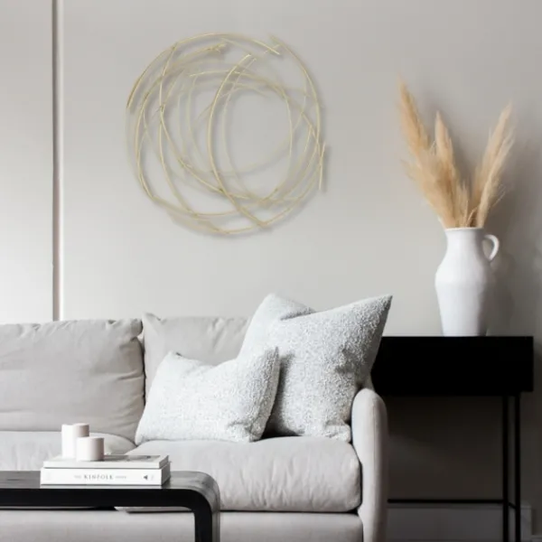 Wall Plaques-Kirkland's Home Metal Wire Abstract Wall Plaque Gold