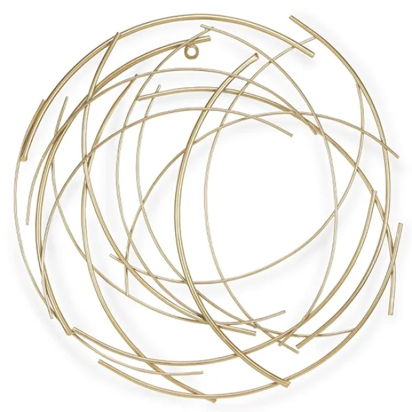 Wall Plaques-Kirkland's Home Metal Wire Abstract Wall Plaque Gold