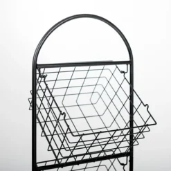 Baskets & Boxes-Kirkland's Home Metal Wire 3-Basket Stand Black