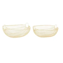 Decorative Bowls & Jars-Kirkland's Home Metal Wire Baskets, Set Of 2 Gold