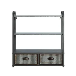Wall Storage-Kirkland's Home Metal With 2-Drawers Rustic Wall Cabinet