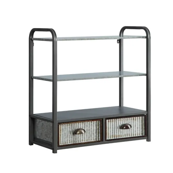 Wall Storage-Kirkland's Home Metal With 2-Drawers Rustic Wall Cabinet
