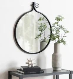 Decorative Mirrors-Kirkland's Home Metal Yitro Wall Mirror Black
