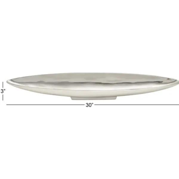 Decorative Trays-Kirkland's Home Metallic Canoe Tray Silver