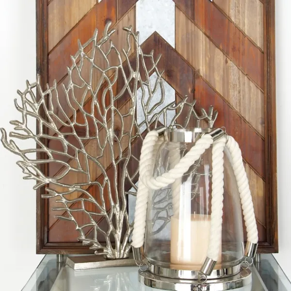 Statues & Figurines-Kirkland's Home Metallic Coastal Branch Statue Silver