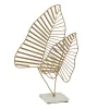 Statues & Figurines-Kirkland's Home Metallic Fern Leaf Sculpture Gold