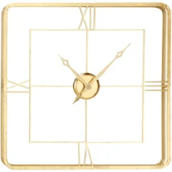 Clocks-Kirkland's Home Metallic Gold Square Open Face Clock