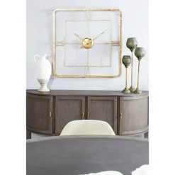 Clocks-Kirkland's Home Metallic Gold Square Open Face Clock