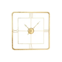 Clocks-Kirkland's Home Metallic Gold Square Open Face Clock