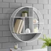 Shelves-Kirkland's Home Metallic Metal Circular Frame Wall Shelf White