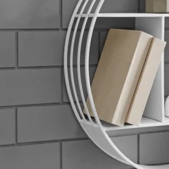 Shelves-Kirkland's Home Metallic Metal Circular Frame Wall Shelf White