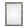 Decorative Mirrors-Kirkland's Home Metallic Silver Flowering Leaf Beveled Wall Mirror