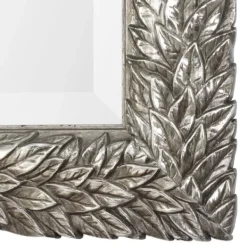 Decorative Mirrors-Kirkland's Home Metallic Silver Flowering Leaf Beveled Wall Mirror