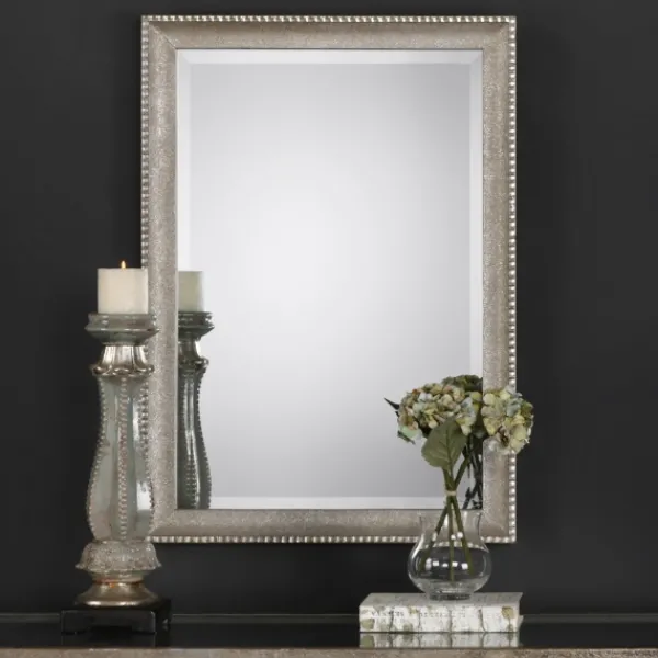 Decorative Mirrors-Kirkland's Home Metallic Silver Textured Frame Wall Mirror