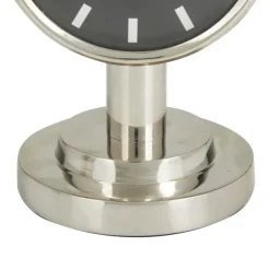 Decorative Accents-Kirkland's Home Metallic Steel Beveled Base Tabletop Clock Silver