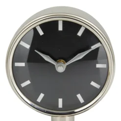 Decorative Accents-Kirkland's Home Metallic Steel Beveled Base Tabletop Clock Silver