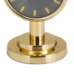 Decorative Accents-Kirkland's Home Metallic Steel Beveled Base Tabletop Clock Gold