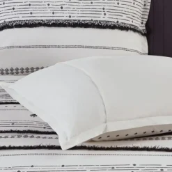 Duvets-Kirkland's Home Mia Striped 3-Pc. King Duvet Cover Set White
