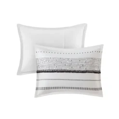 Comforters-Kirkland's Home Mia White Striped 3-Pc. King Comforter Set White/Black